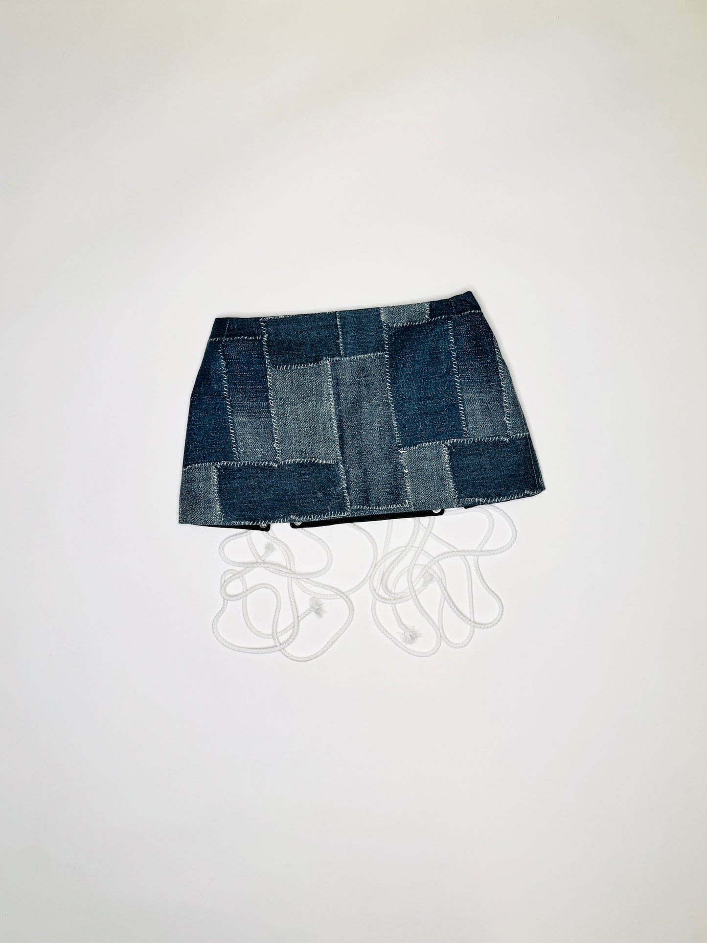 Patchwork Denim Skirt