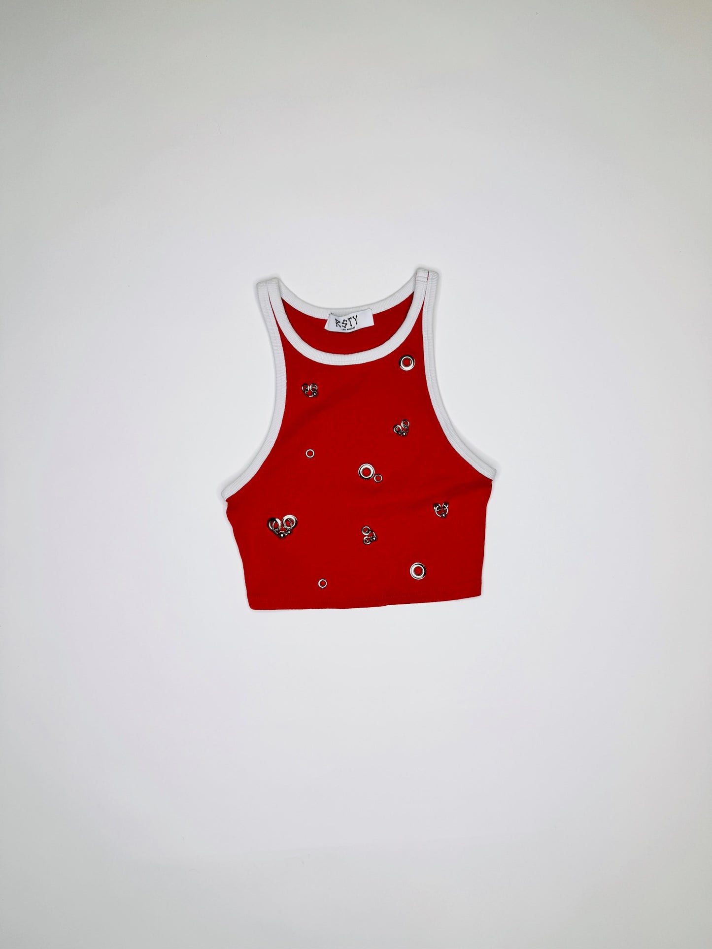Red Pierced Tank