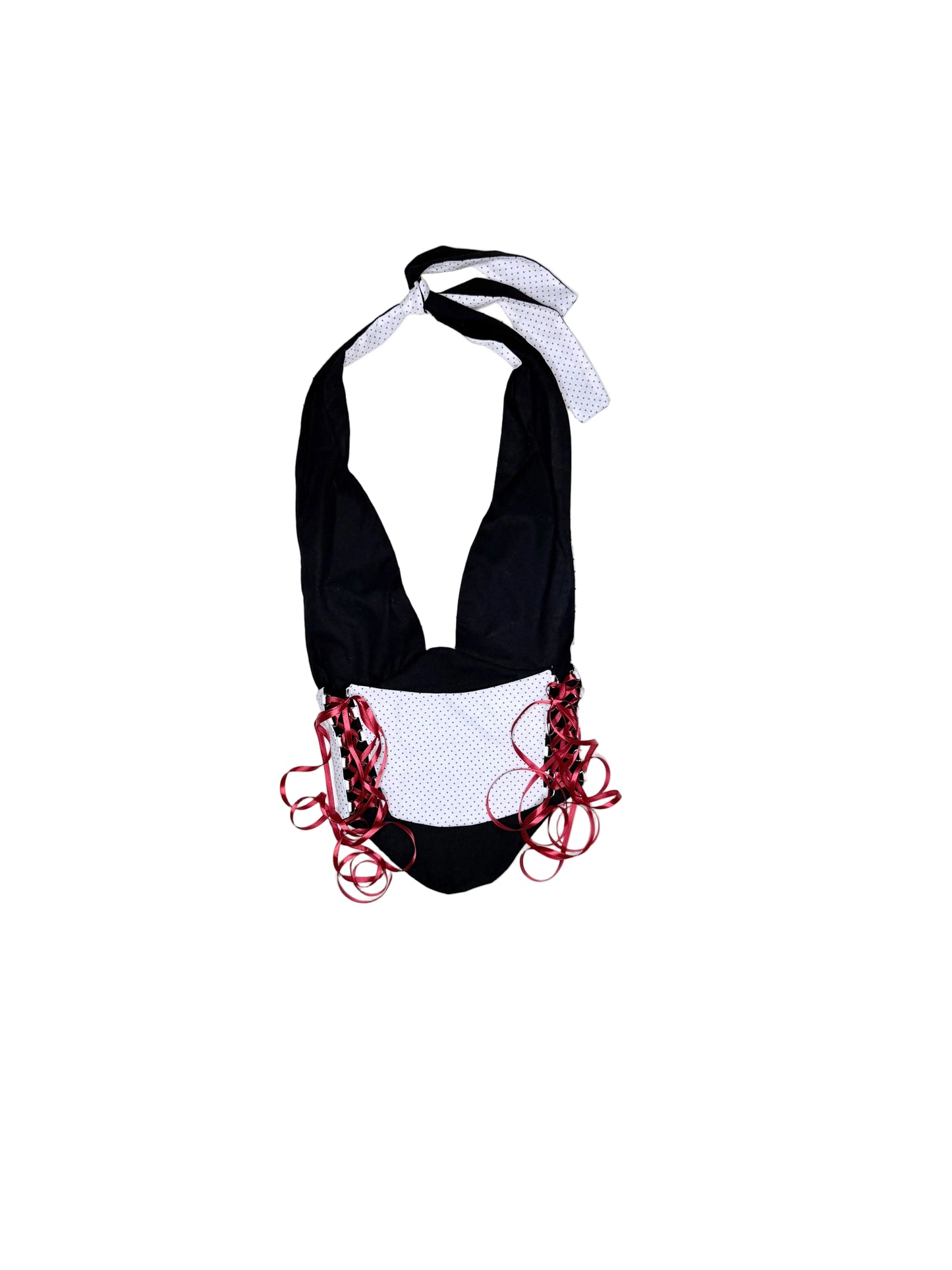 White and Red Polka Dot Halter