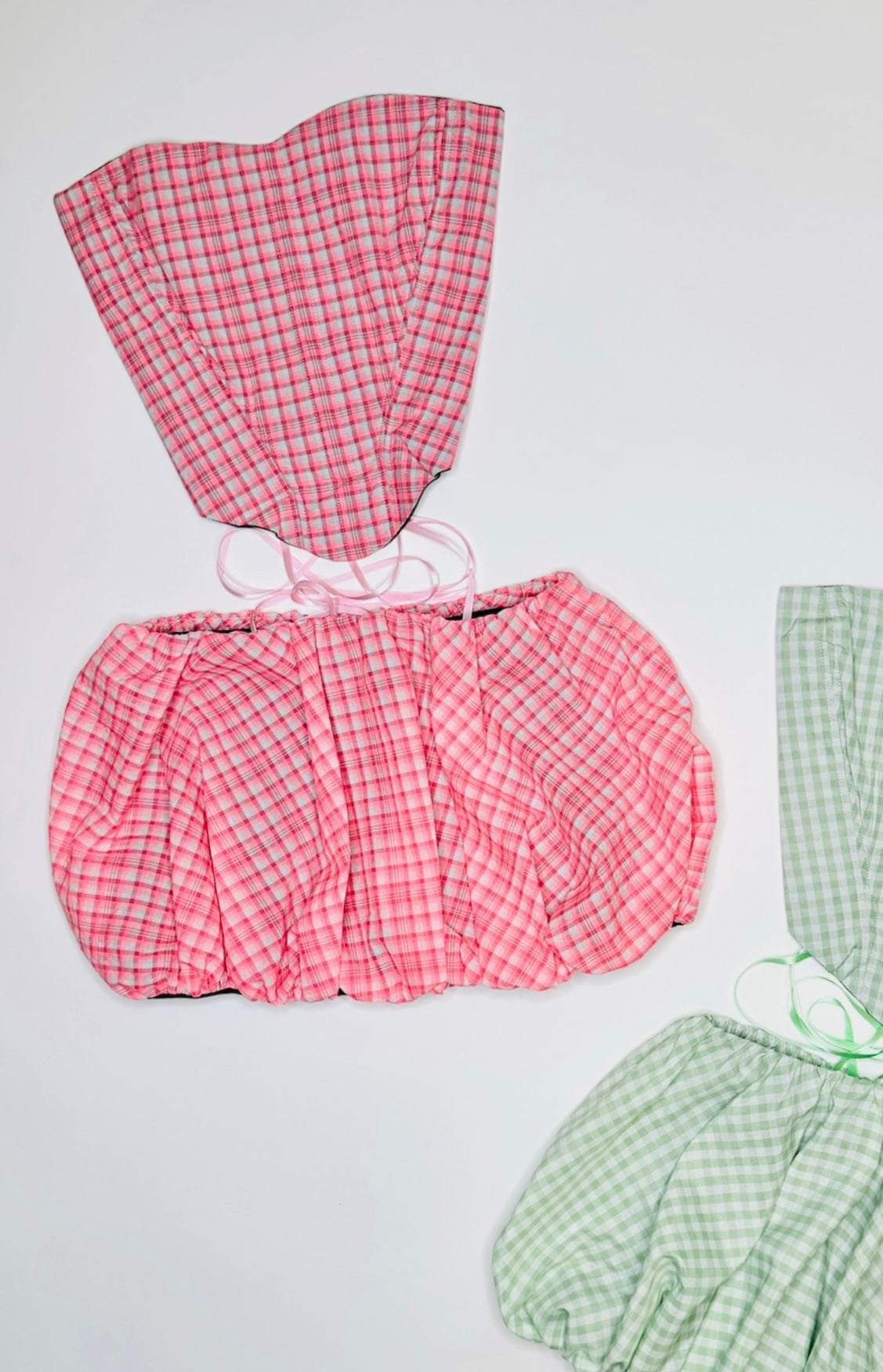 Pink Plaid Bubble Set