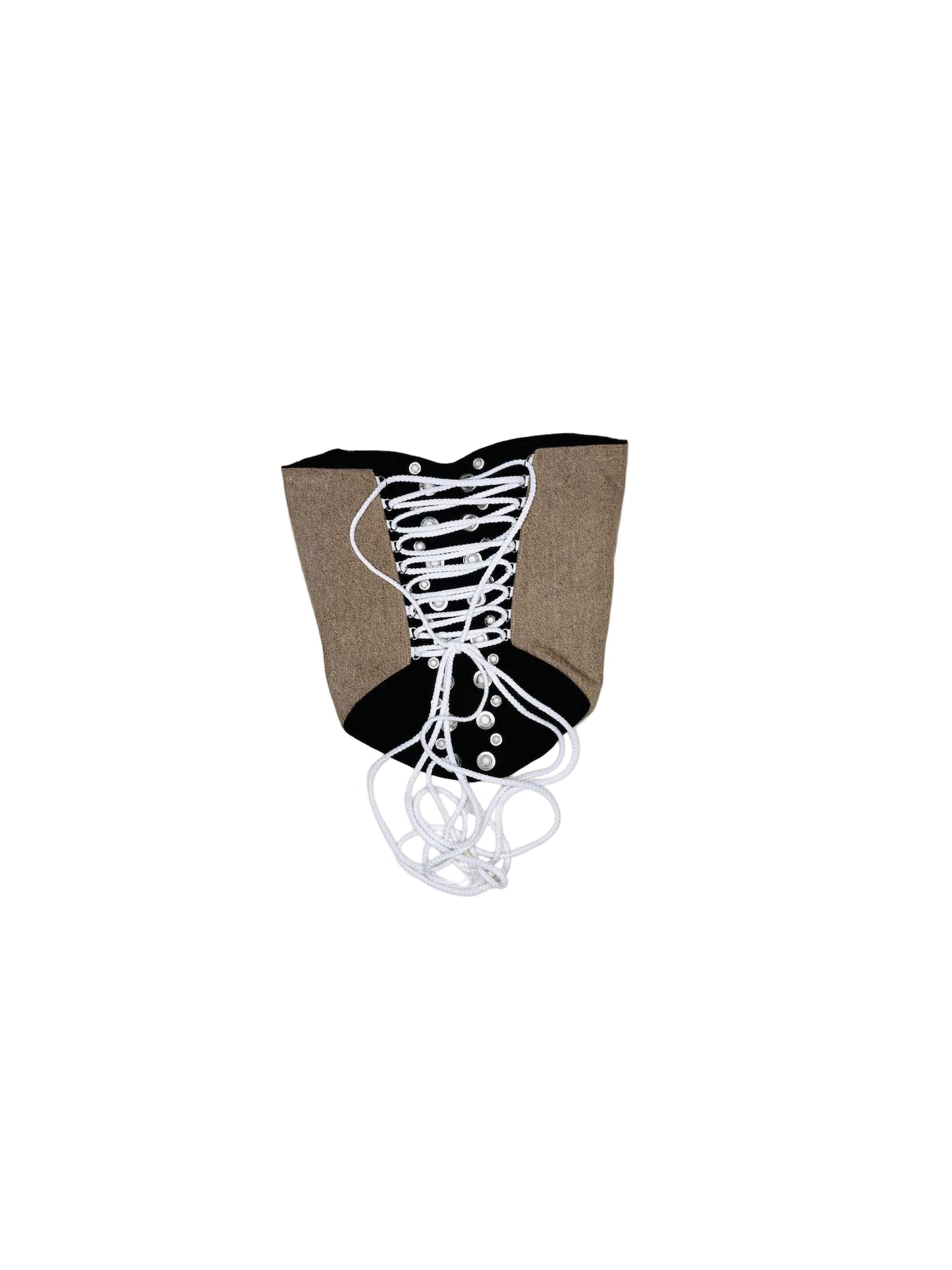 Tan Denim Pierced Corset
