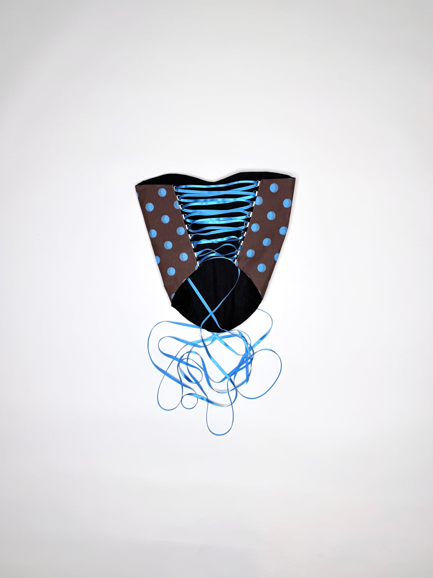 Brown and Blue Polka Dot