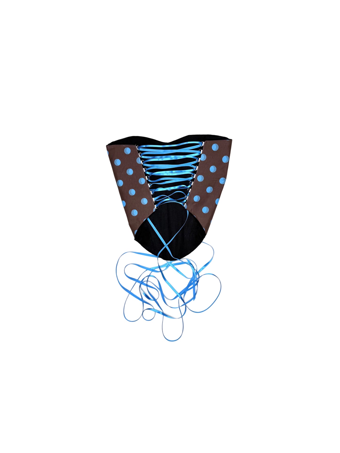 Brown and Blue Polka Dot
