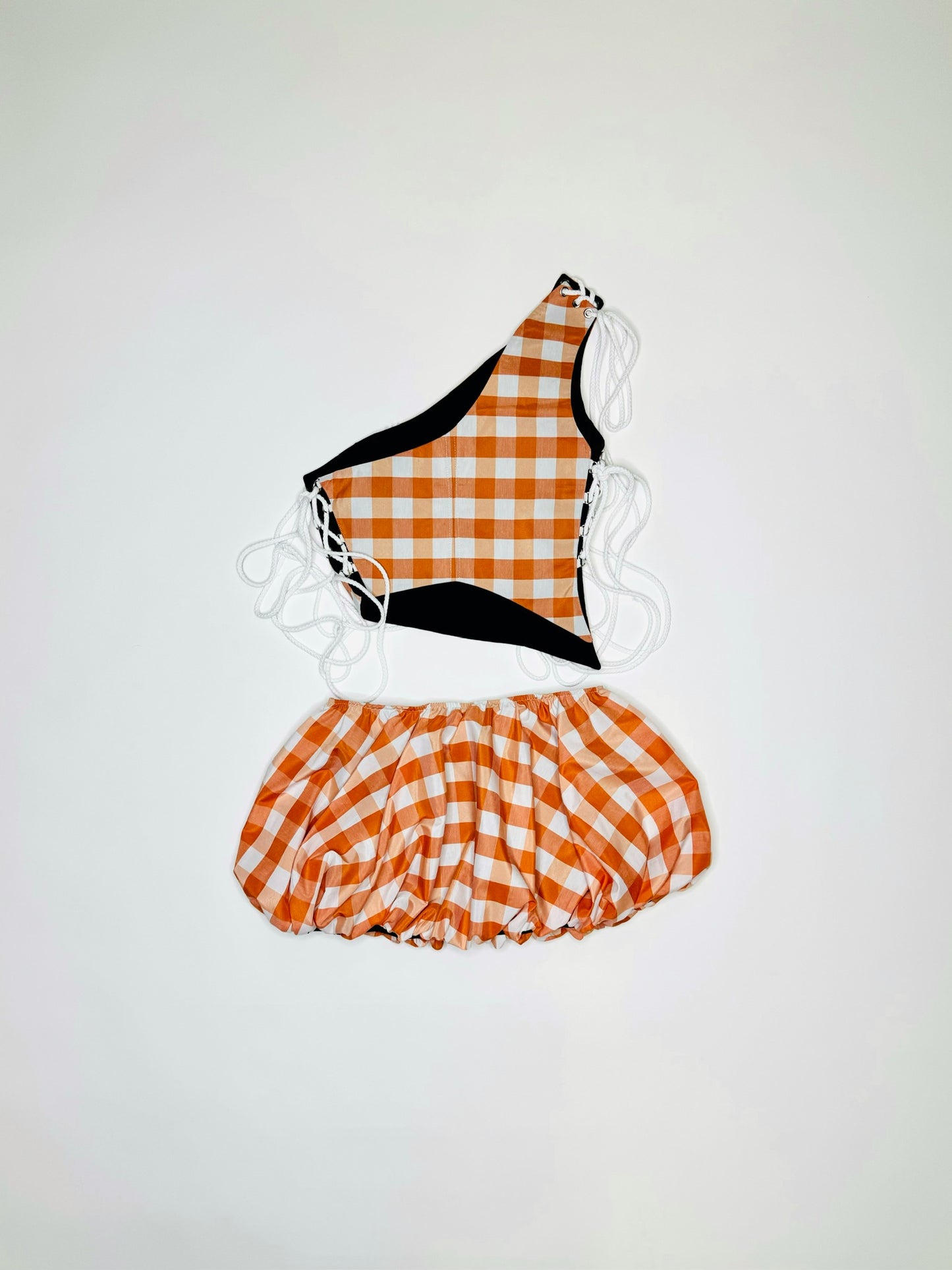 Orange Buffalo Plaid Bubble Set