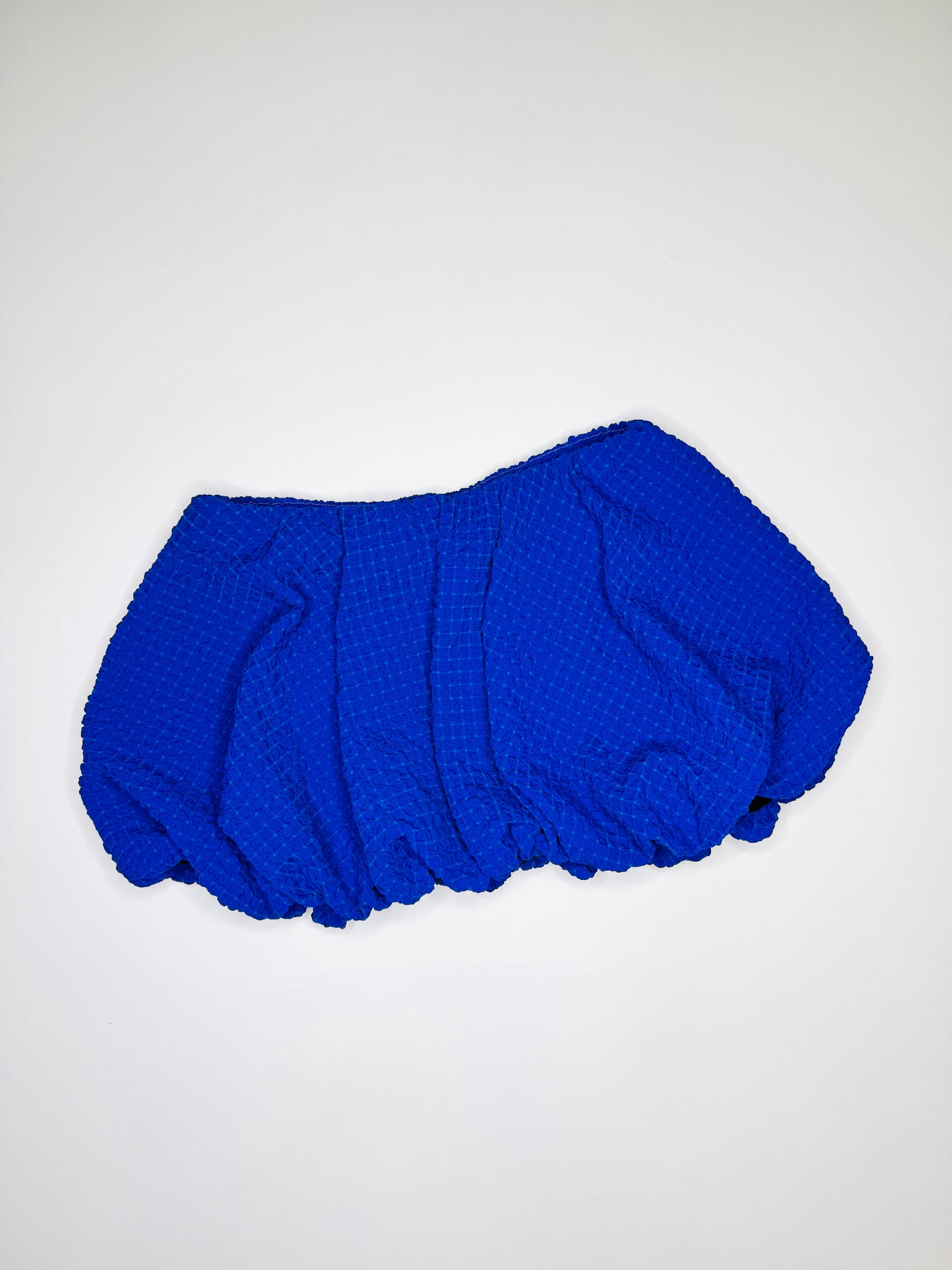 Blue Textured Bubble Skirt