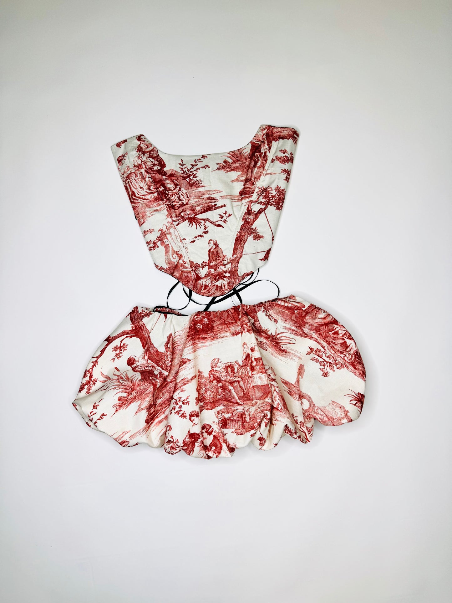 Red Toile Bubble Set