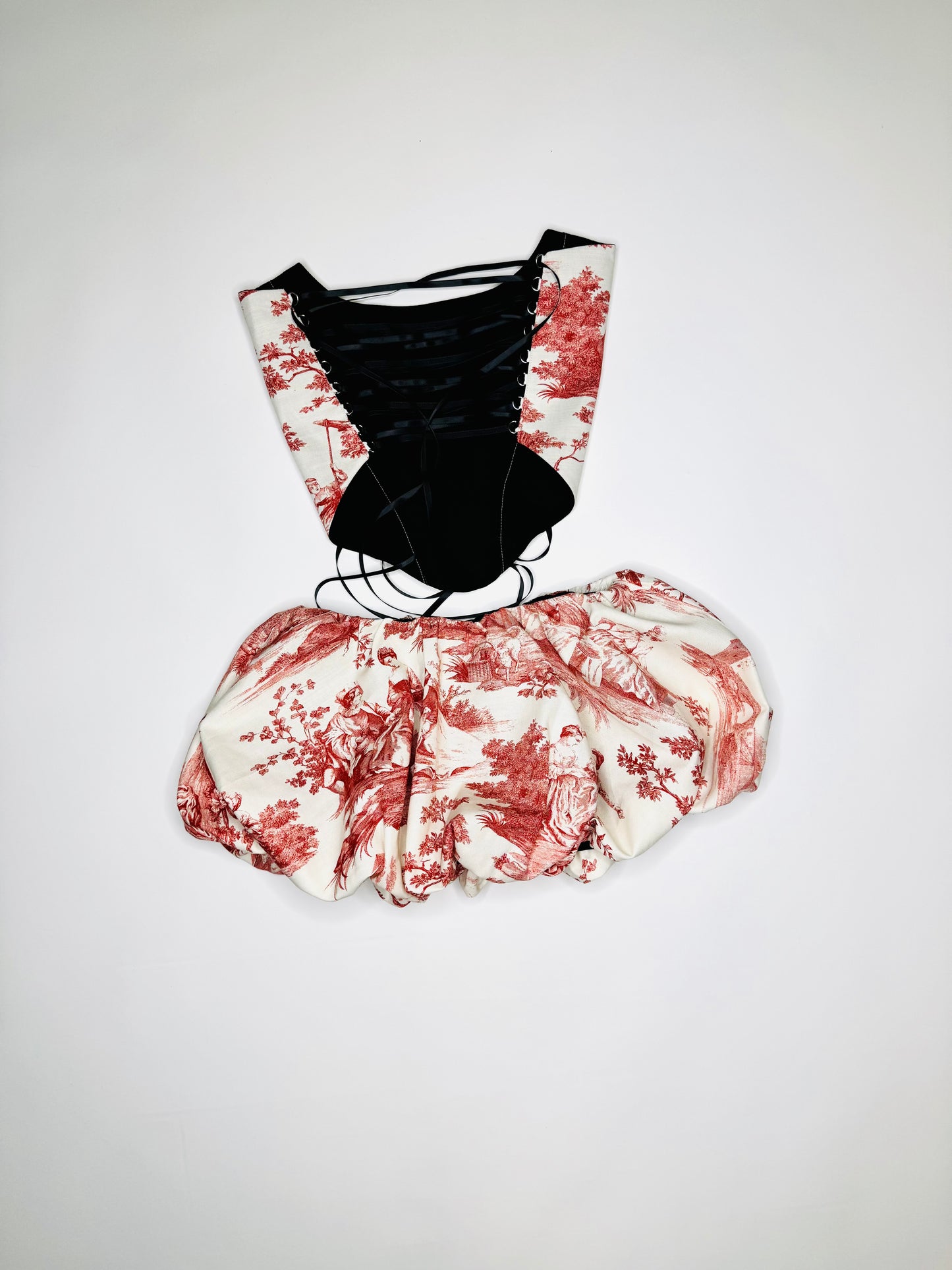 Red Toile Bubble Set