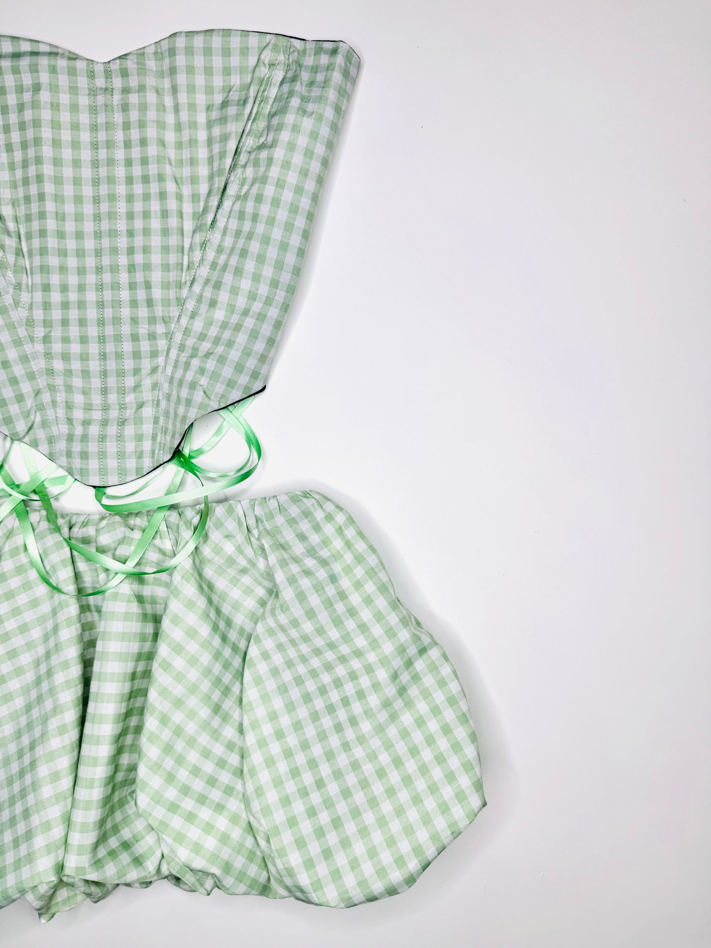 Light Green Gingham Bubble Set