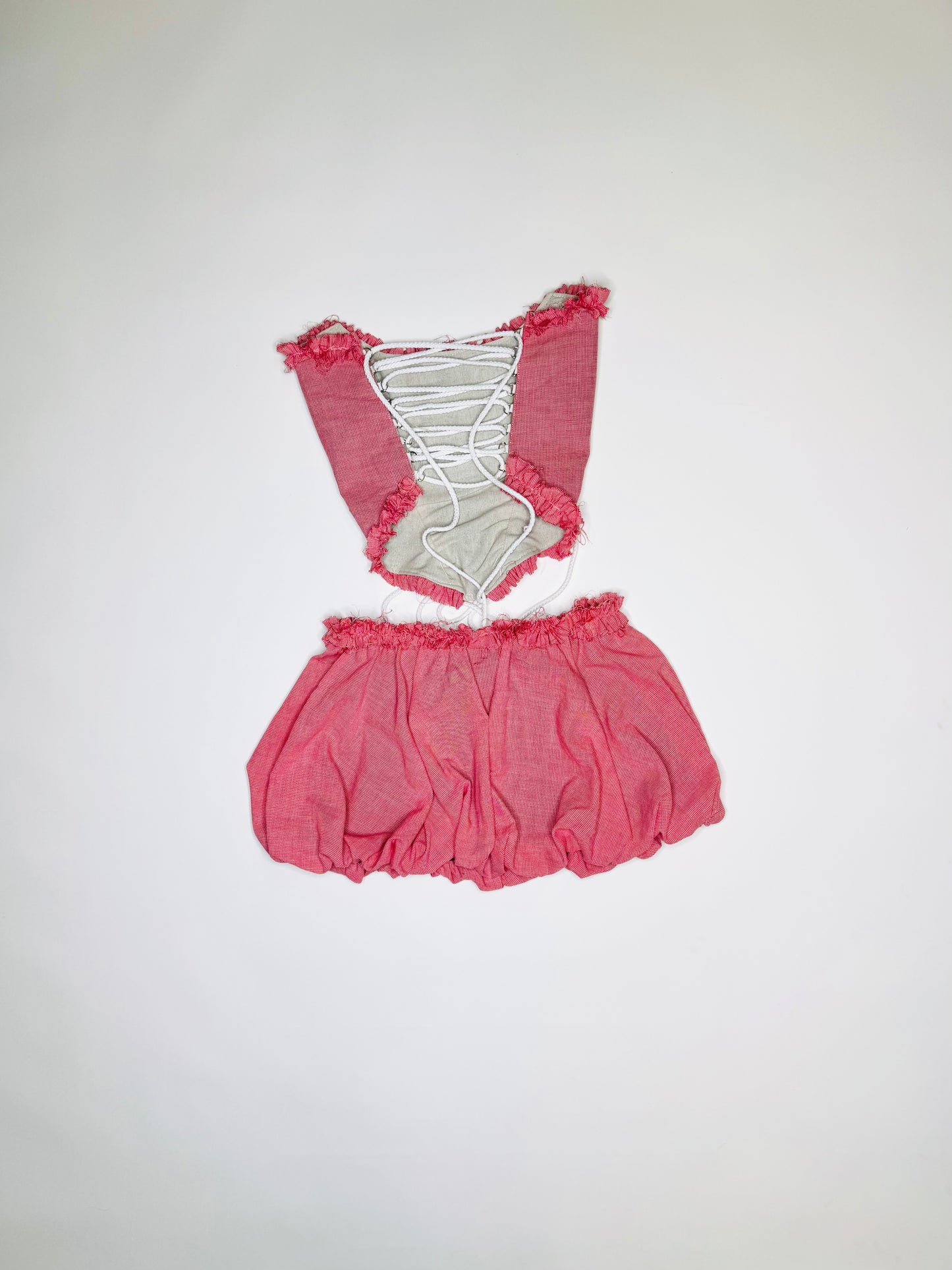 Red Gingham Ruffle Bubble Set