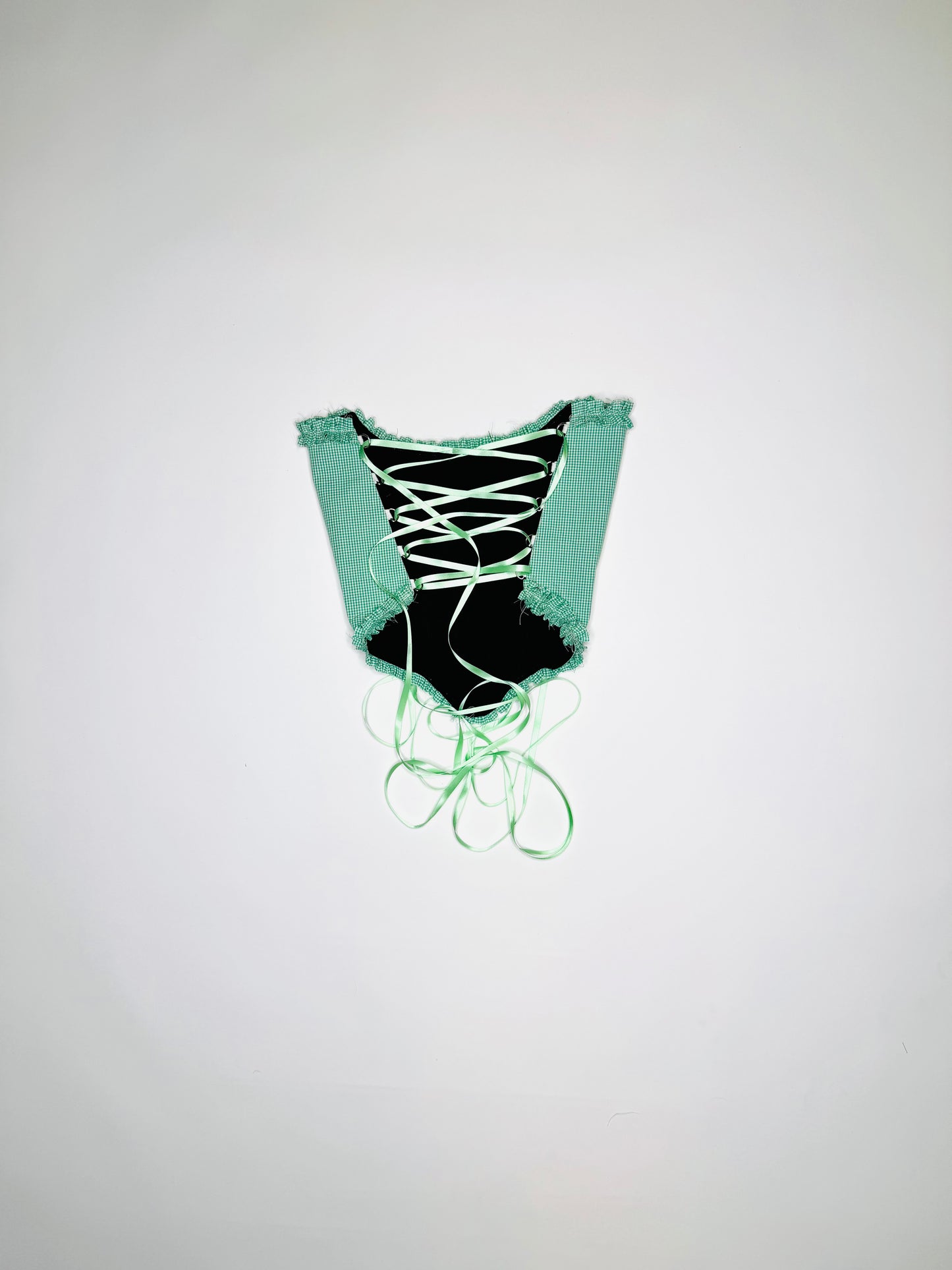 Green Gingham Ruffle Suki Corset