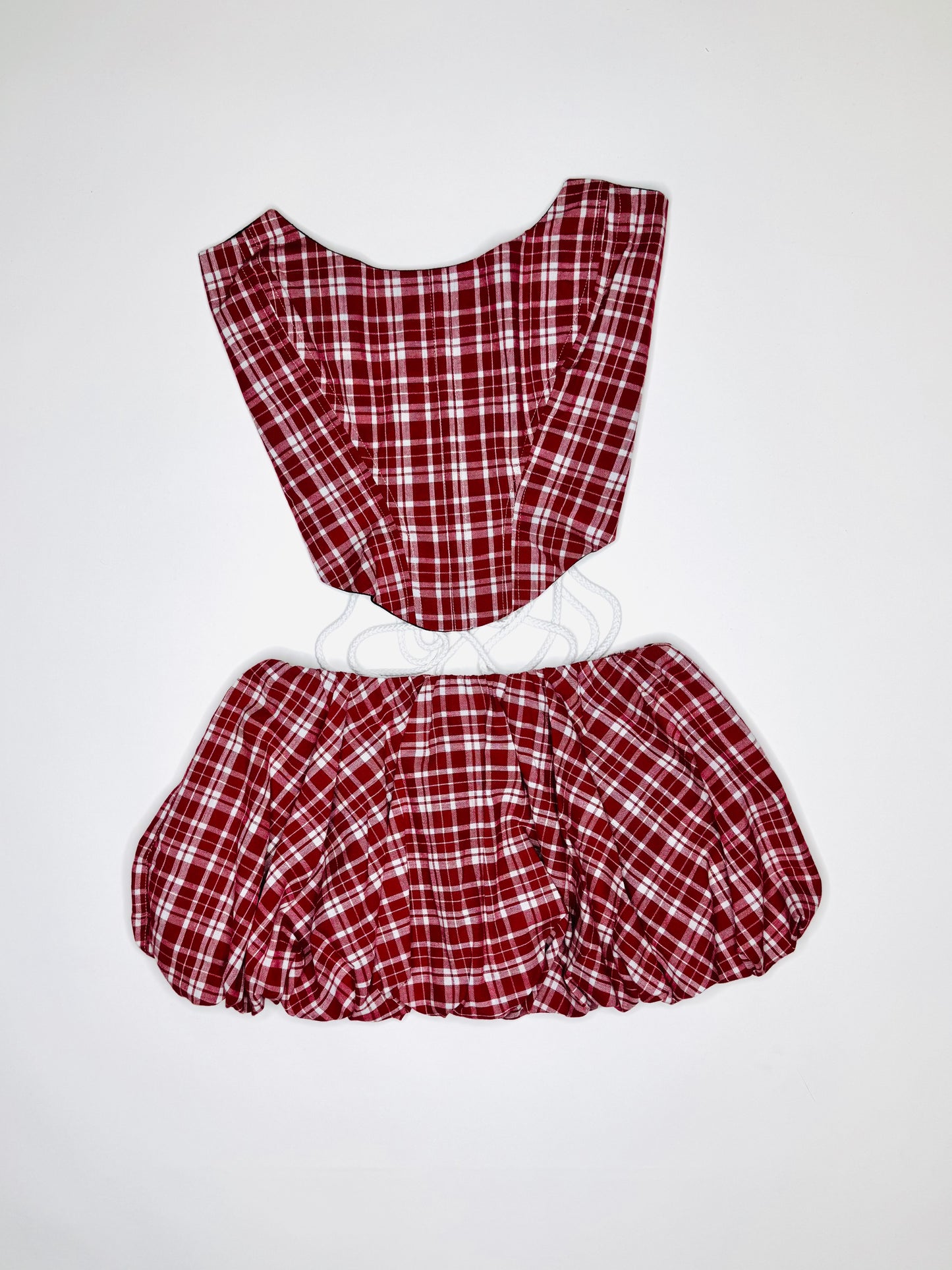 Red Plaid Bubble Set