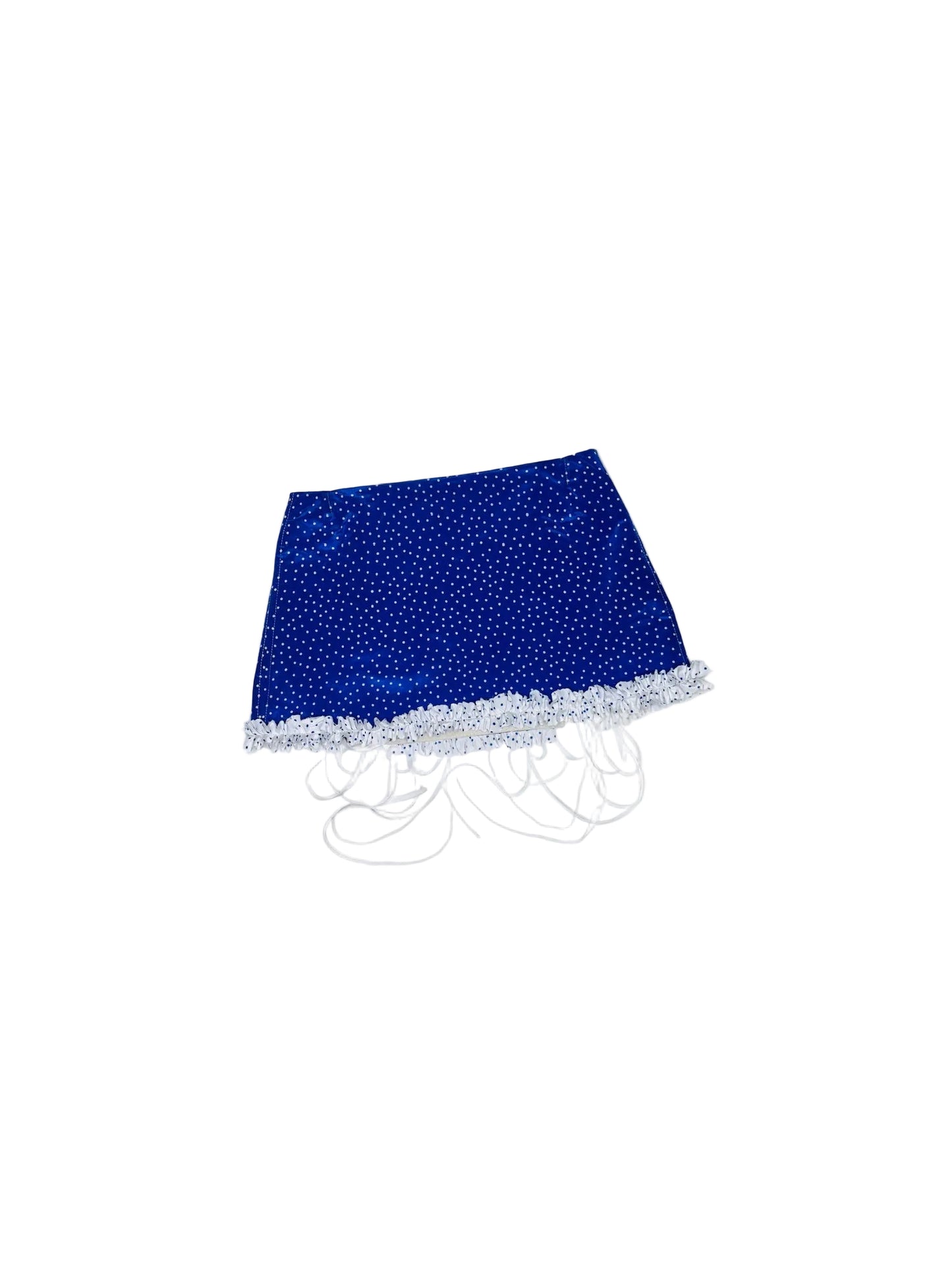 Royal Blue Ruffle Polka Dot Skirt