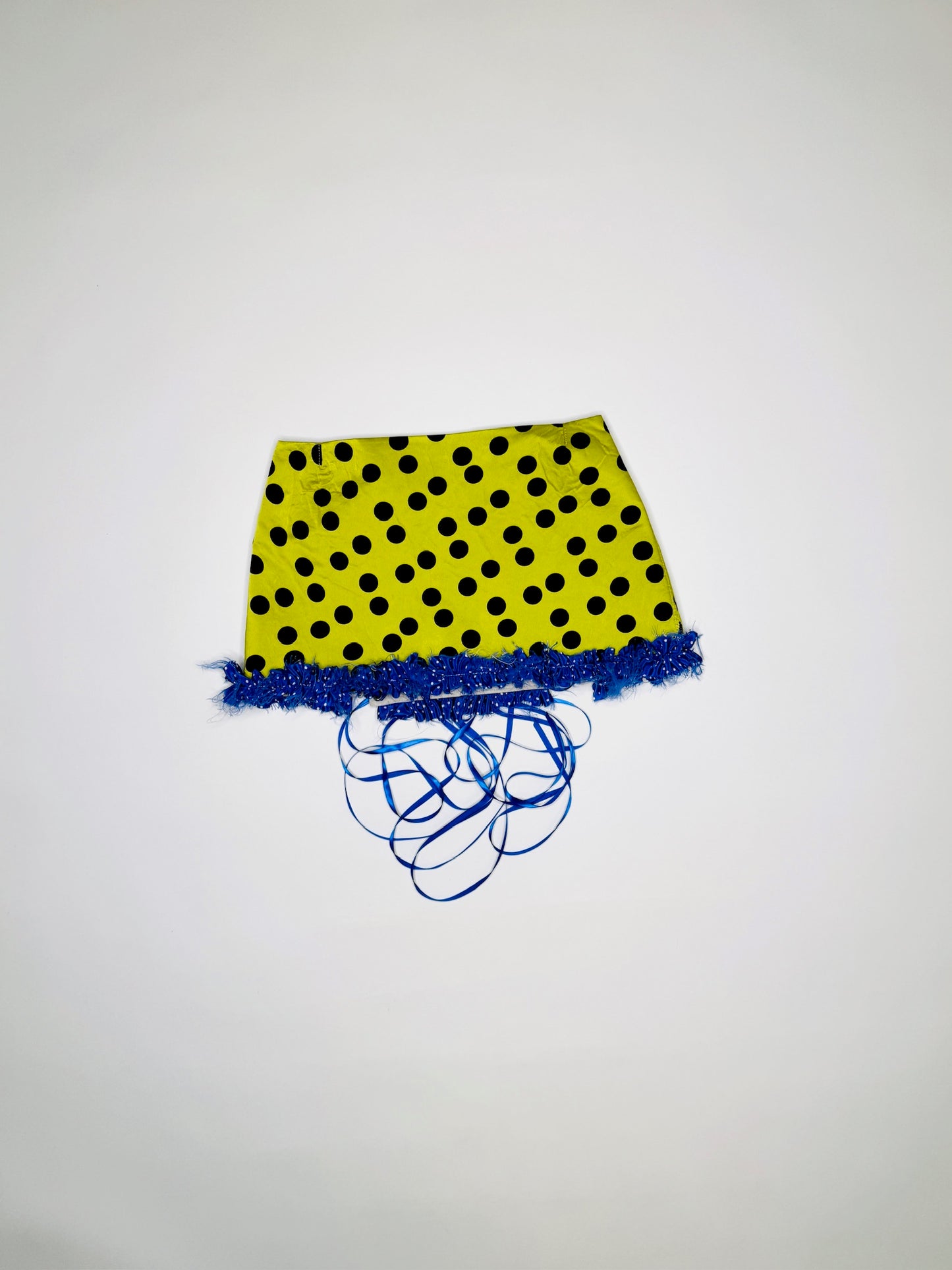 Fluorescent Yellow Ruffle Polka Dot Skirt