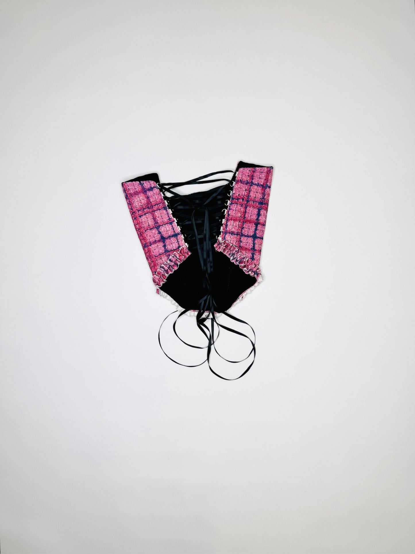 Pink Plaid Ruffle Corset