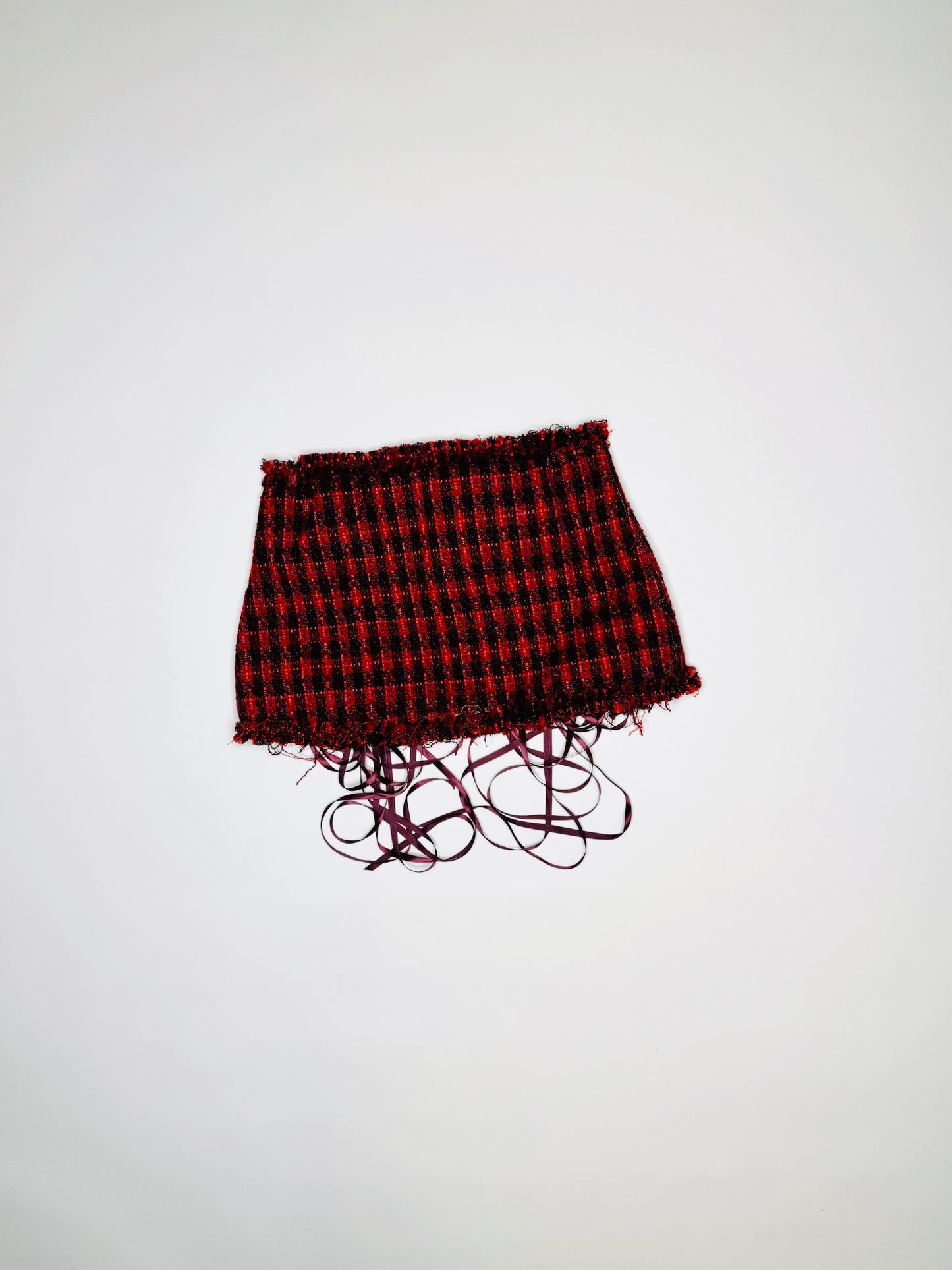 Red Plaid Ruffle Skirt