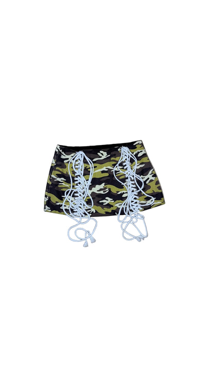 Lime Green Camo Lace-Up