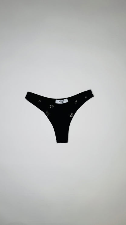 Black Pierced Bikini Bottom
