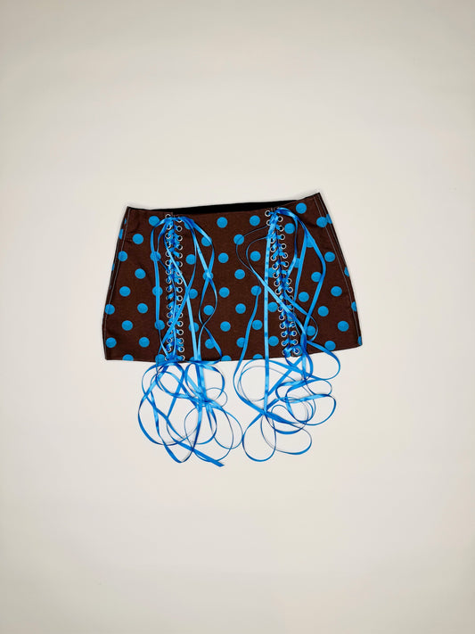Brown and Blue Polka Dot