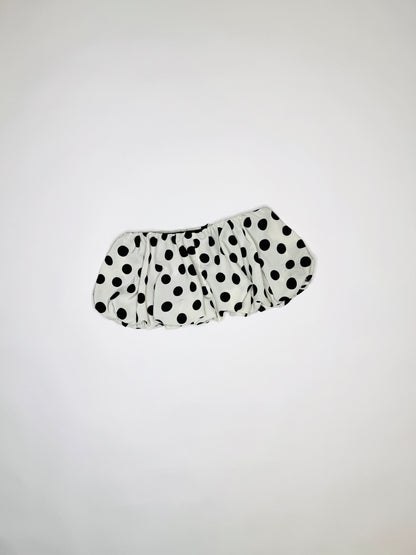 White Polka Dot Micro Bubble Skirt