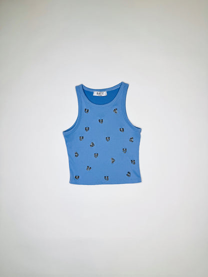 Blue Pierced Tank