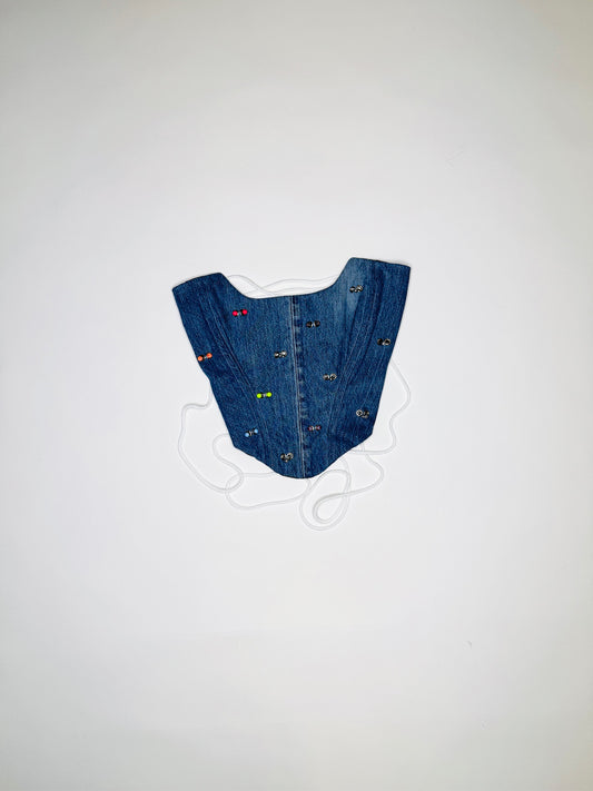 Dark Blue Pierced Denim