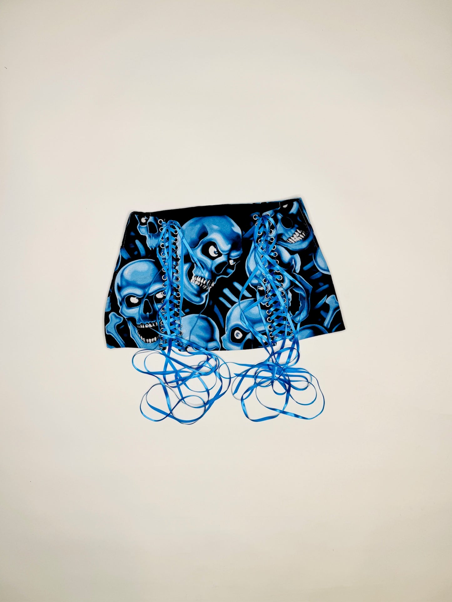Blue Skull Pile Skirt