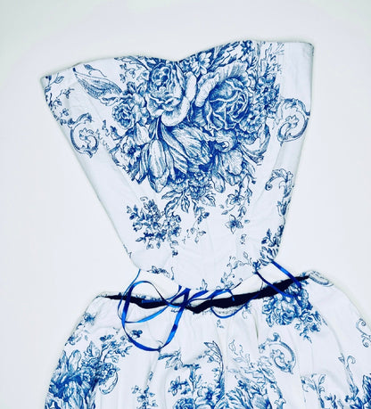 Blue Floral Corset