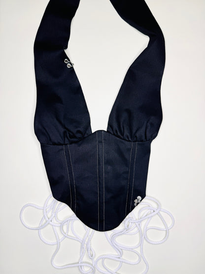 Black Denim Halter