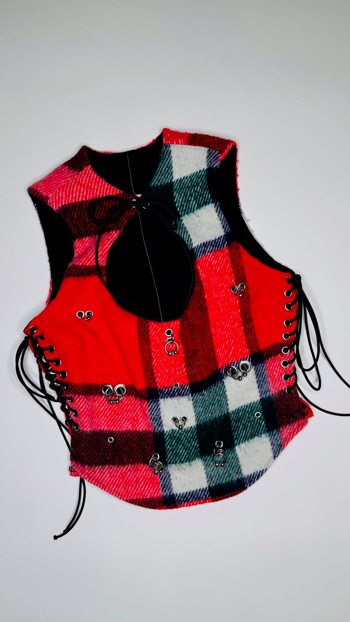 Plaid Keyhole Top