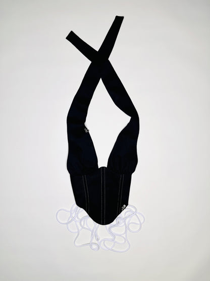 Black Denim Halter