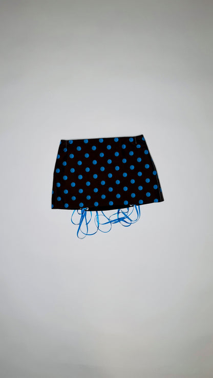 Brown and Blue Polka Dot Skirt