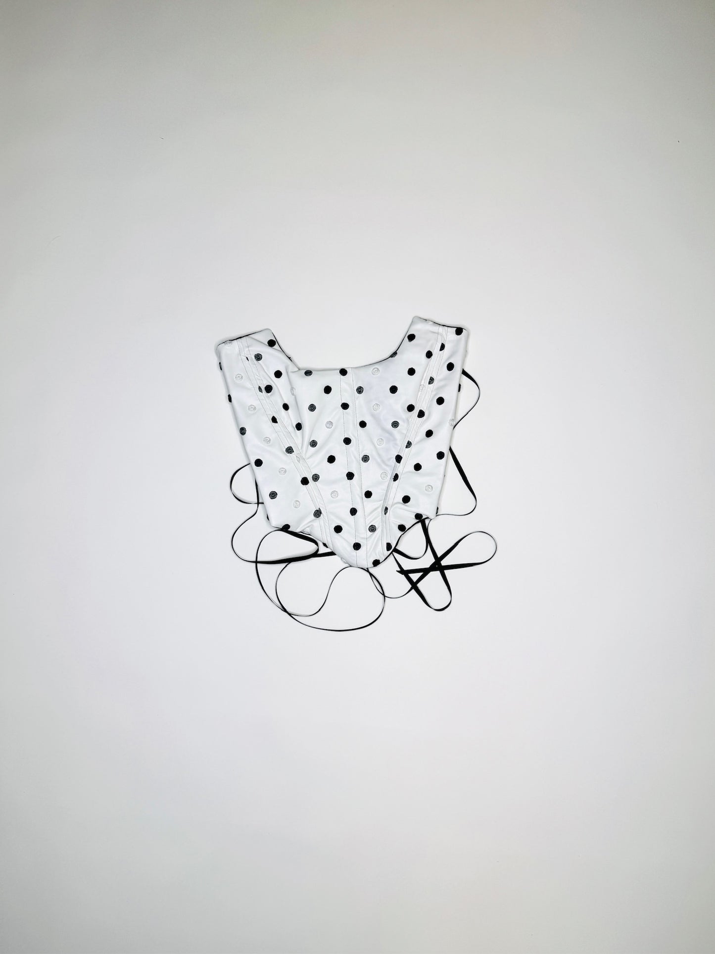 White Pleather Polka Dot