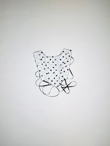 White Pleather Polka Dot