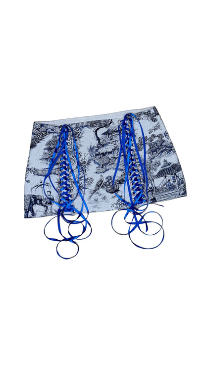 Dark Blue Toile Lace-Up