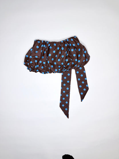 Brown and Blue Polka Dot Bubble
