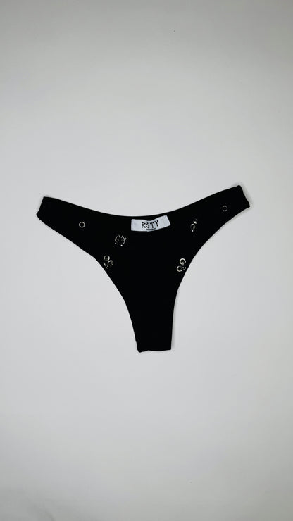 Black Pierced Bikini Bottom