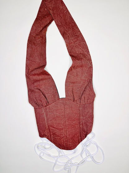 Orange Acid Wash Halter