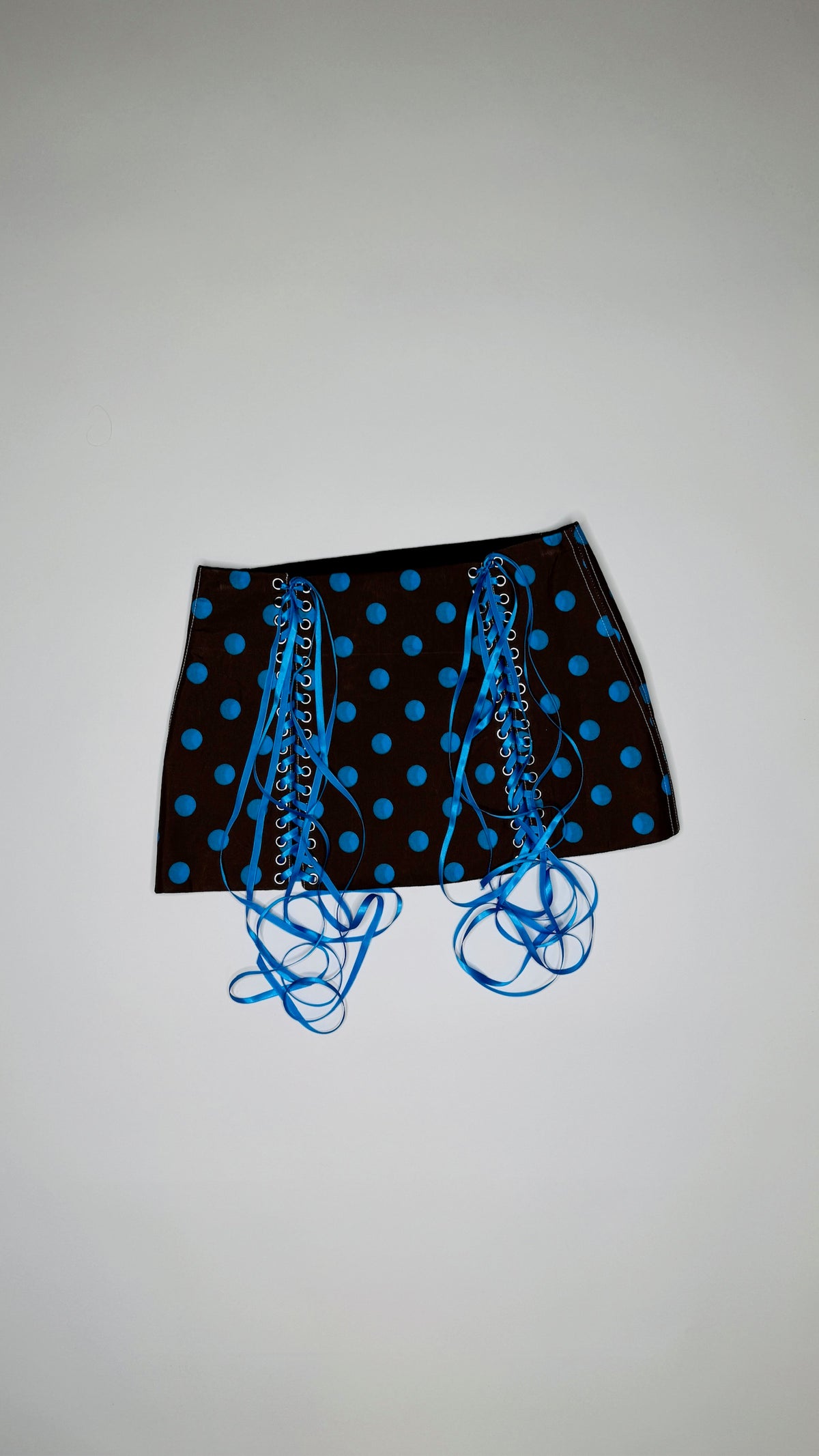 Brown and Blue Polka Dot Skirt
