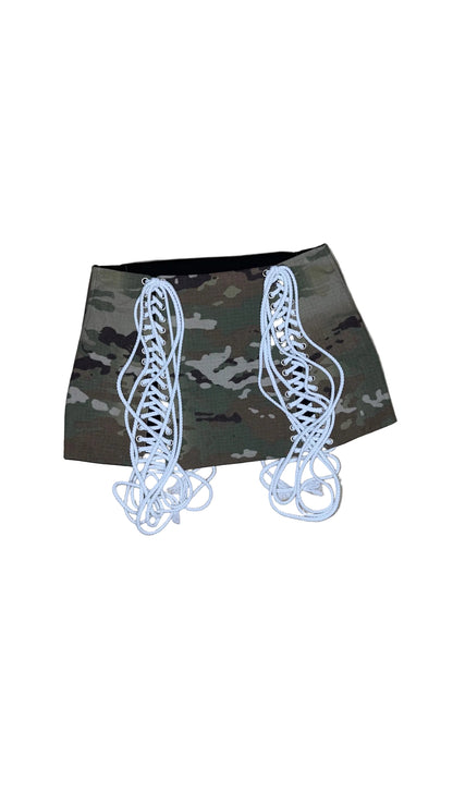 Camo Lace-Up Skirt