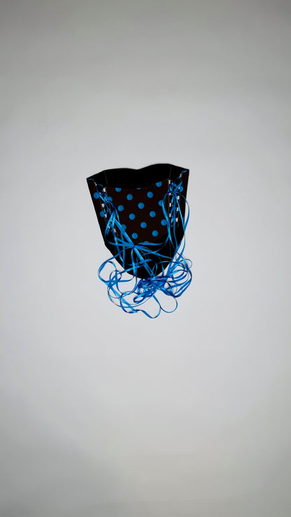 Brown and Blue Polka Dot