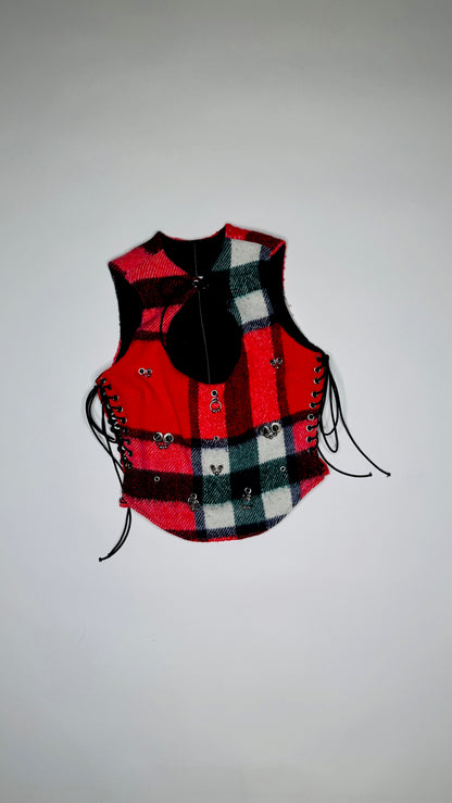 Plaid Keyhole Top