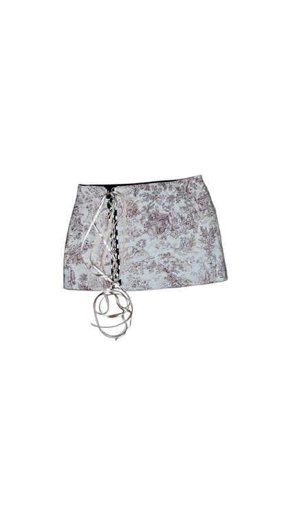 Maroon Toile Skirt