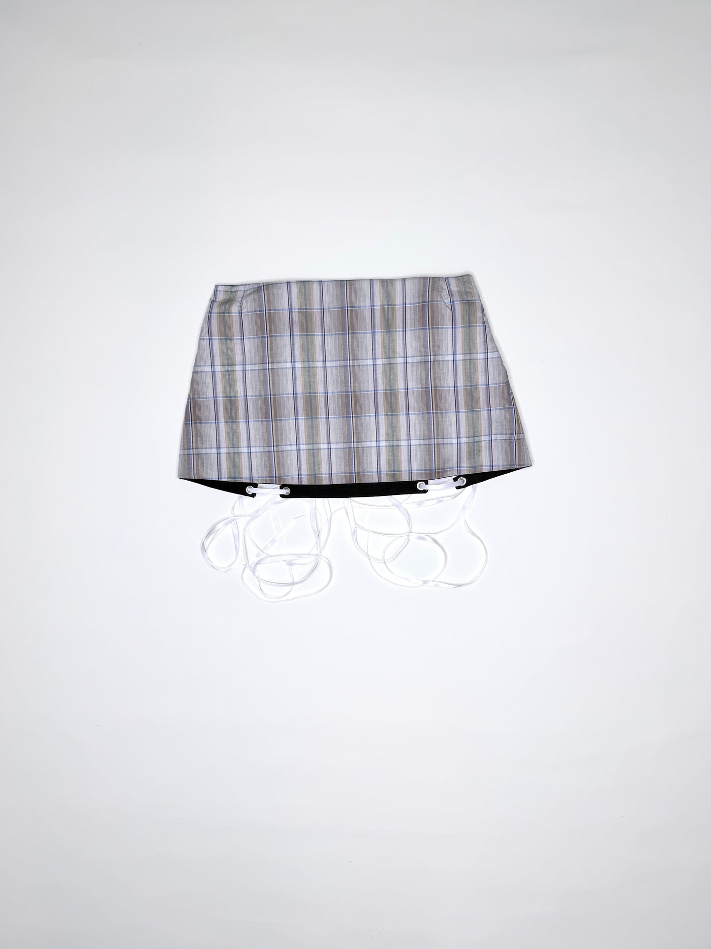 Tan Plaid Lace-Up