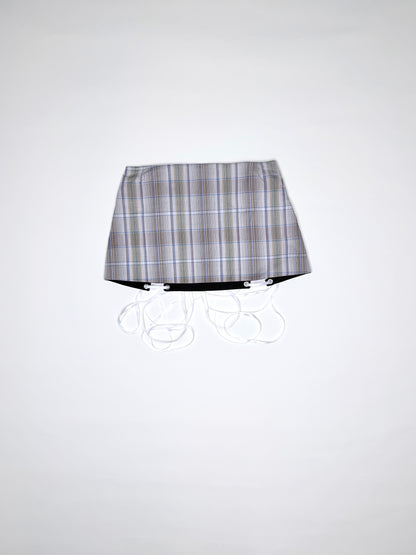 Tan Plaid Lace-Up