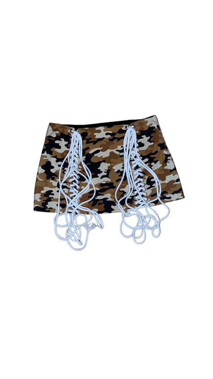 Tan Camo Lace-Up
