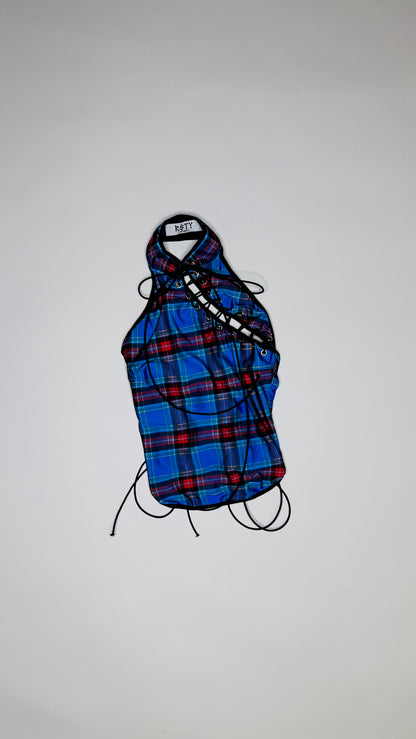Blue Plaid Jade Top