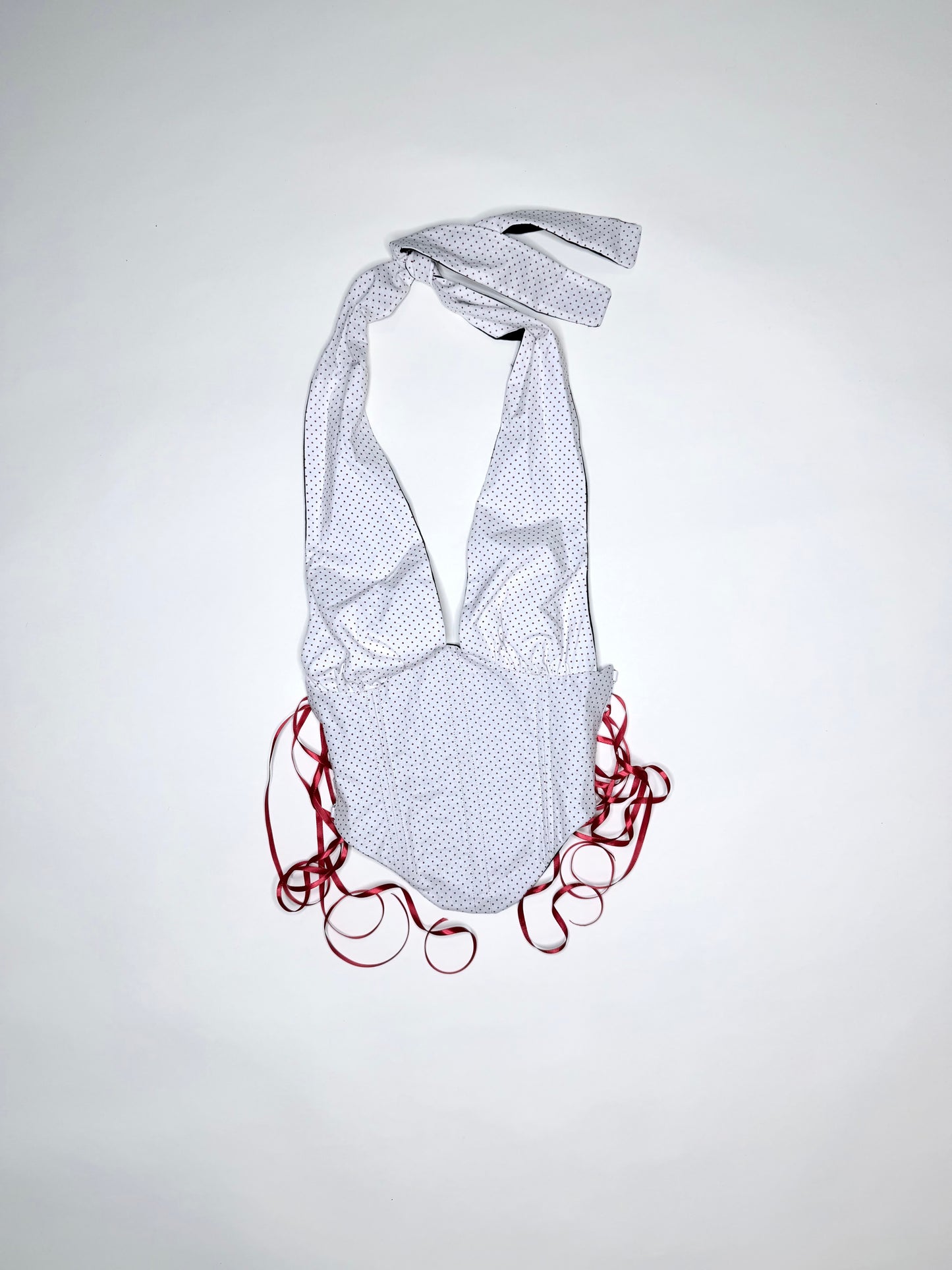 White and Red Polka Dot Halter