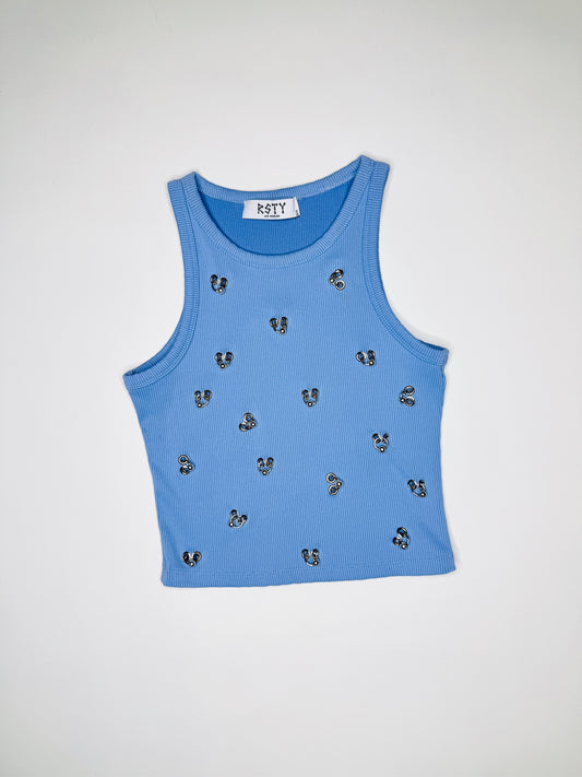 Blue Pierced Tank