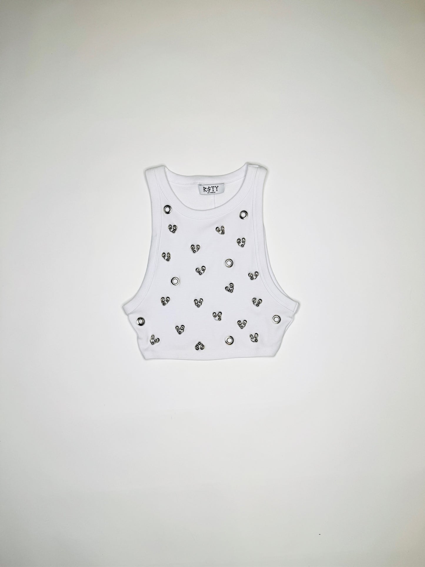 White Cropped Tank