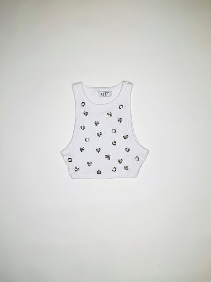 White Cropped Tank